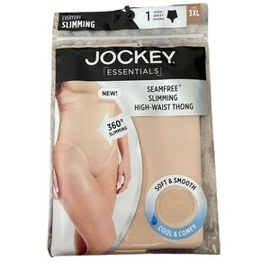 Jockey Women’s Size 3XL seamfree High waist thong panty underwear beige NWT